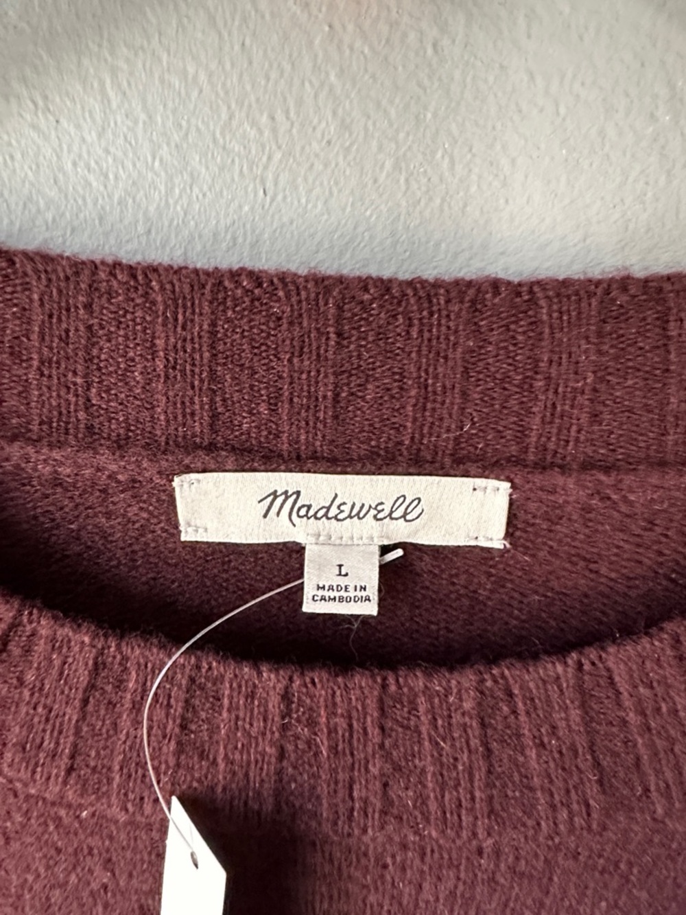 Madewell NWT men's Crewneck Sweater in Deep Burgundy size large - Picture 4 of 10
